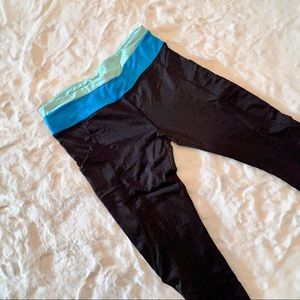Papaya sports workout leggings black blue sz M